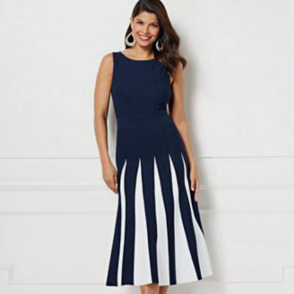 Eva Mendes Collection Pleated Sweater Dress NWT